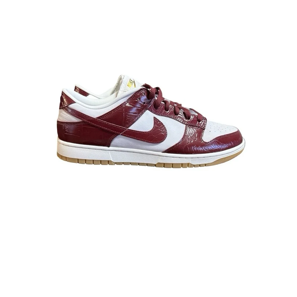 Nike Dunk Low WMNS Team Red Croc Shoes - New w/o Box - Sz 15.5